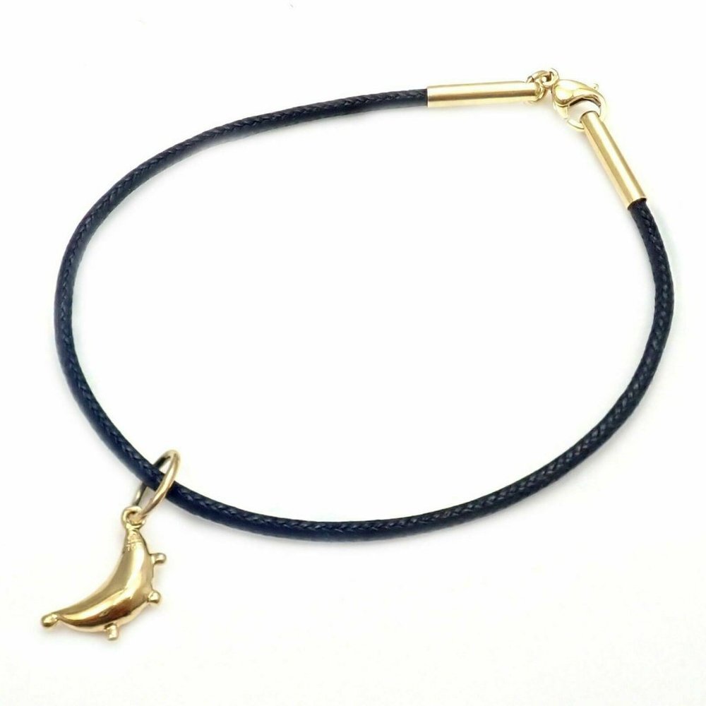 Temple St Clair 18k Crescent Moon Charm Cord Bracelet - Picture 3 of 4
